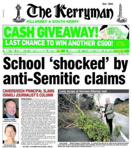 The Kerryman ran the story on its front page under dramatic banner headlines.