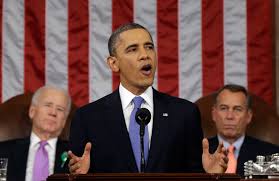 Obama delivering his State of the Union address