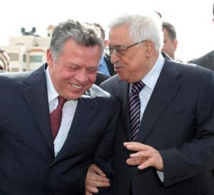 Mahmoud Abbas (right) to King Abdullah- We are one nation in two states