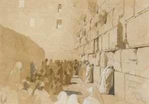 Jews praying at the Western Wall – an 1859 painting by Carl Haag.